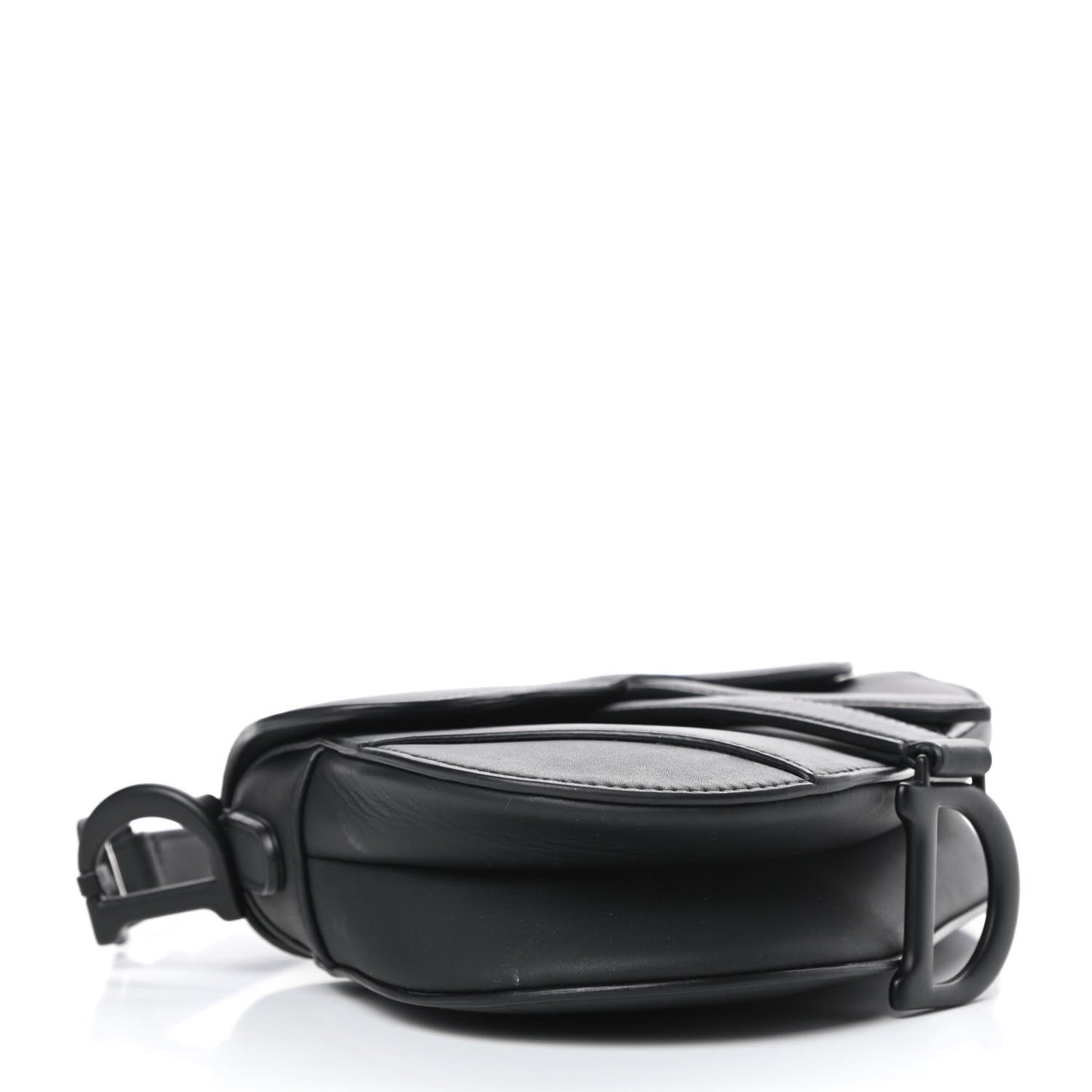 Ultra Matte Calfskin Mini Saddle Bag Black