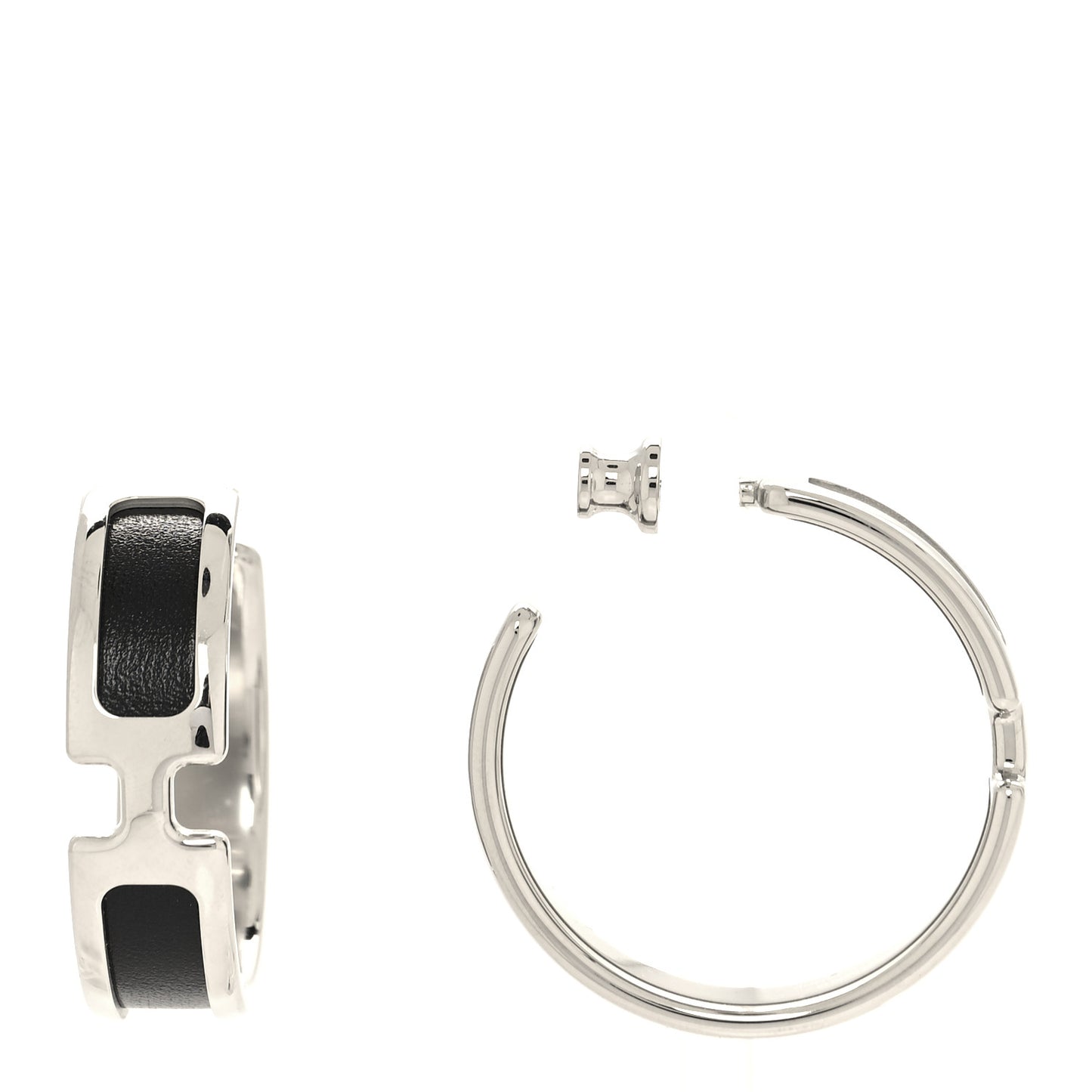 Box Calfskin Olympe Hoop Earrings Black