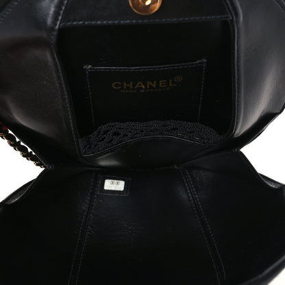 Chanel Lambskin Quilted Camelia Clutch Black 5 of 9