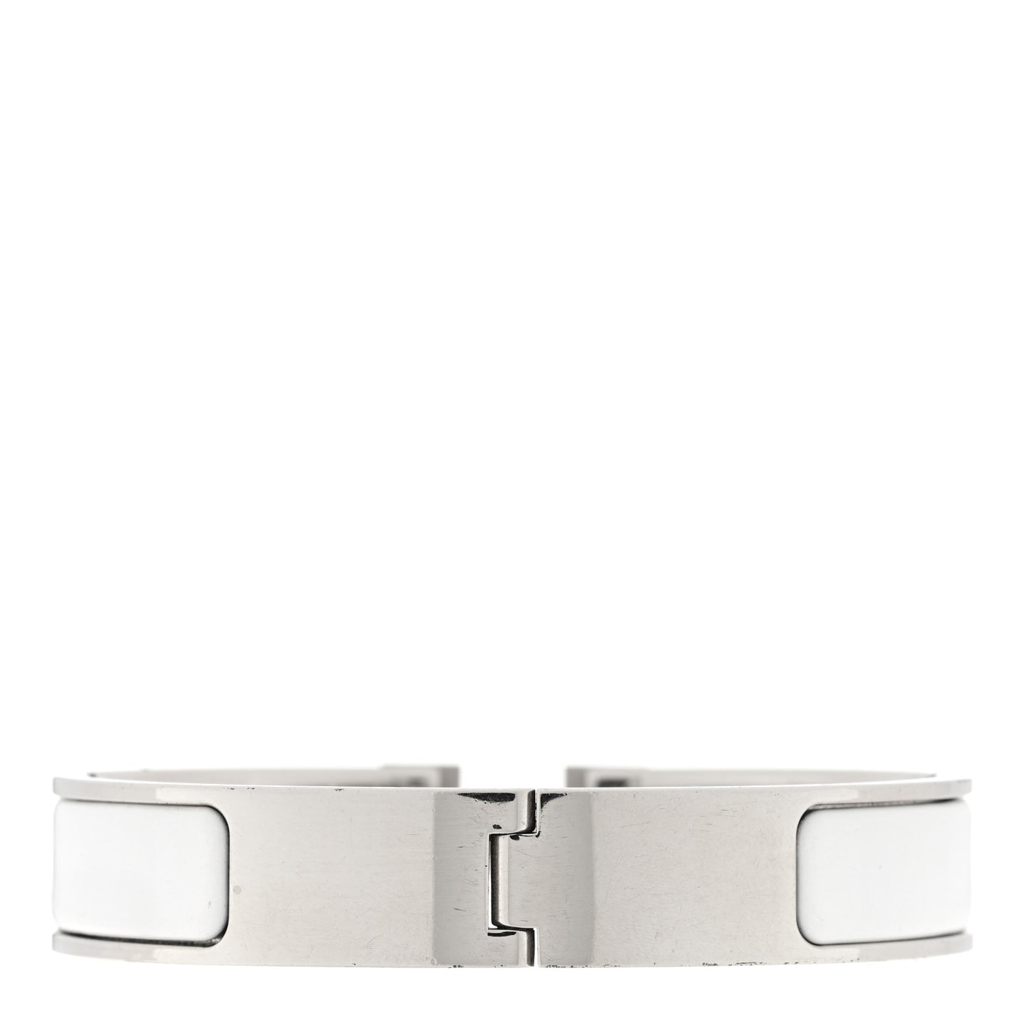 Enamel Narrow Clic Clac H Bracelet PM White
