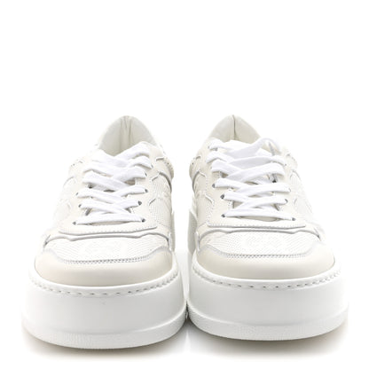 Gucci Calfskin GG Tennis Embossed Perforated Womens Platform 55mm Sneakers 37 Great White 3 of 9