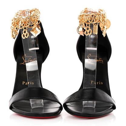 Christian Louboutin Kid Gourmi 100 Sandals 38 Black Gold 2 of 13