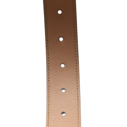 Gucci Grained Calfskin Square G 35mm Belt 95 38 Black Brown 5 of 5
