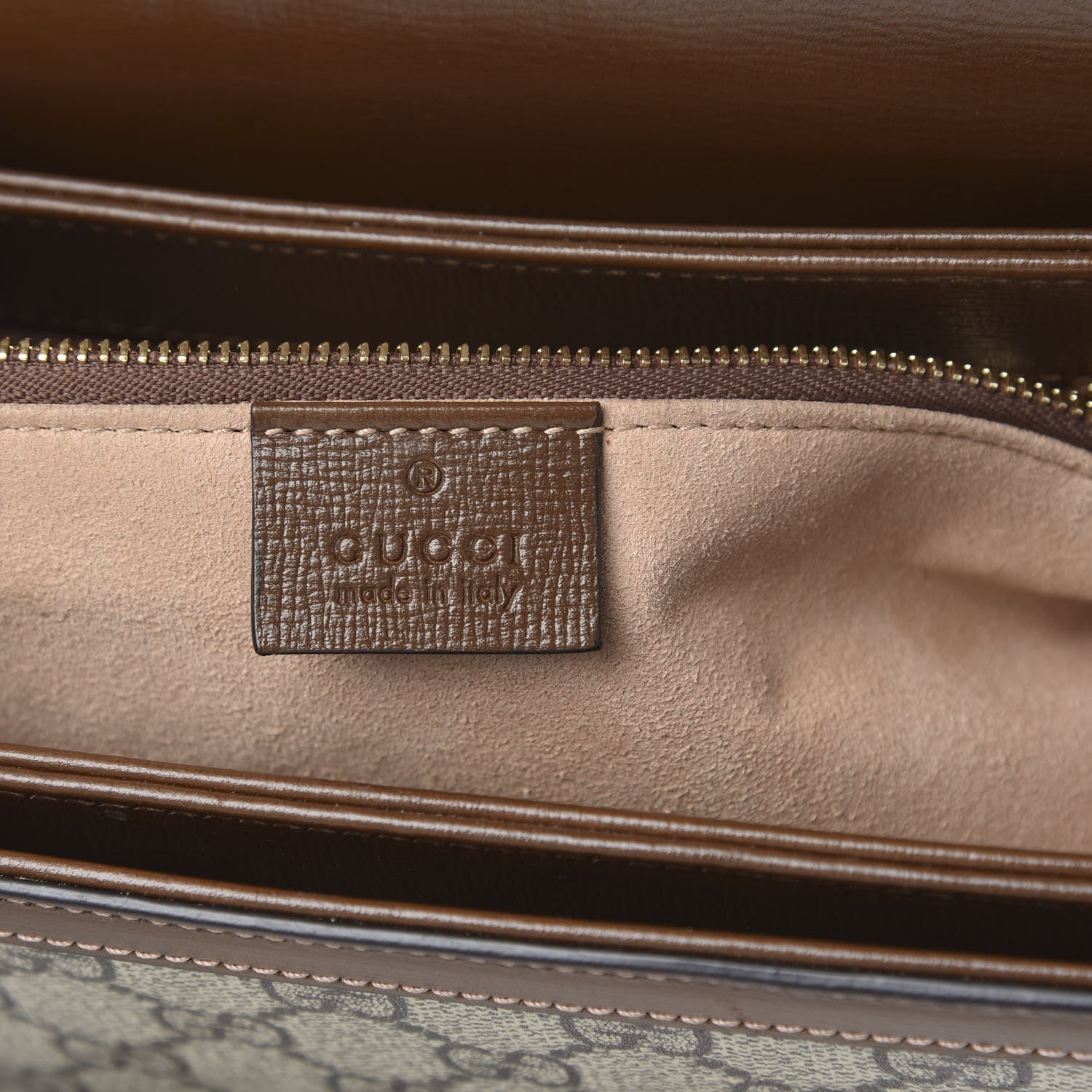 Gucci GG Supreme Monogram Horsebit 1955 Shoulder Bag Beige Brown Sugar 6 of 12