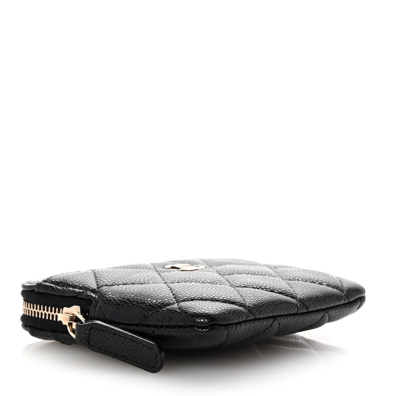 Chanel Caviar Quilted Zip Card Holder Wallet Black 4 of 7