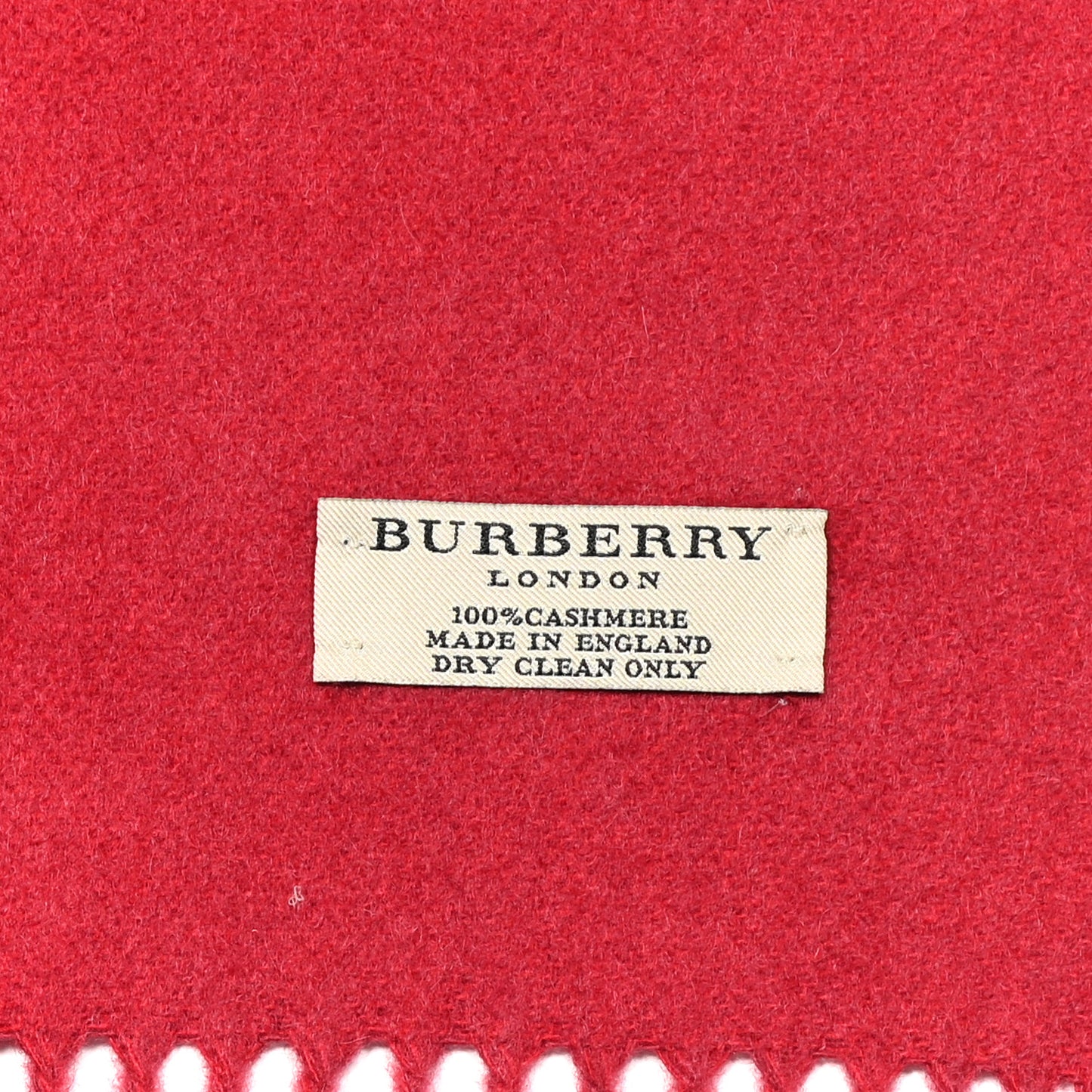 Cashmere Embroidered Fringe Scarf Red