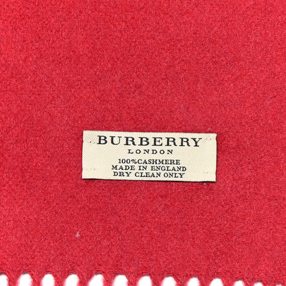 Burberry Cashmere Embroidered Fringe Scarf Red 4 of 4