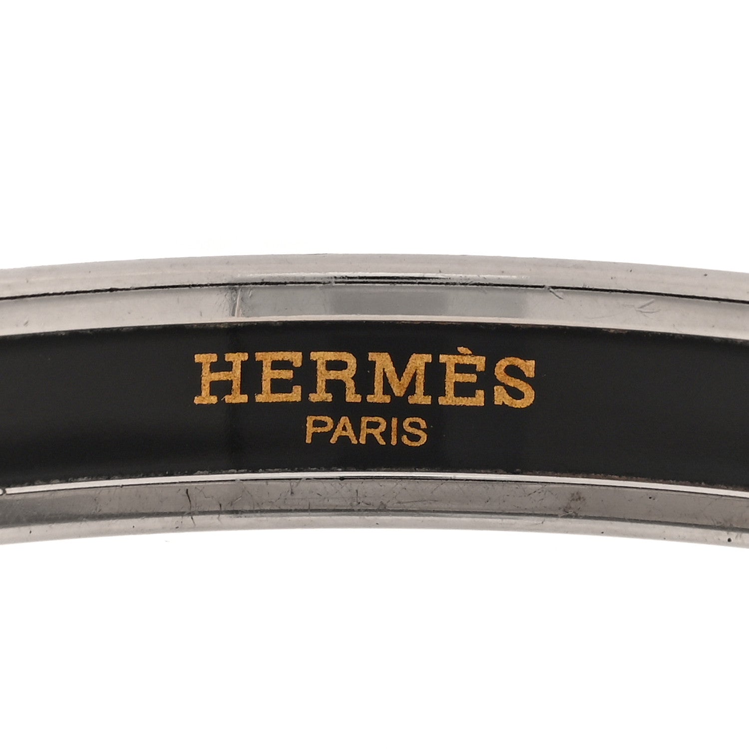 Hermes Enamel Printed Narrow Caleche Bracelet 70 White 4 of 5