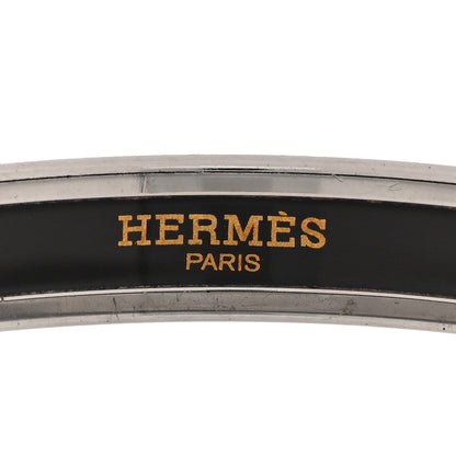Hermes Enamel Printed Narrow Caleche Bracelet 70 White 4 of 5