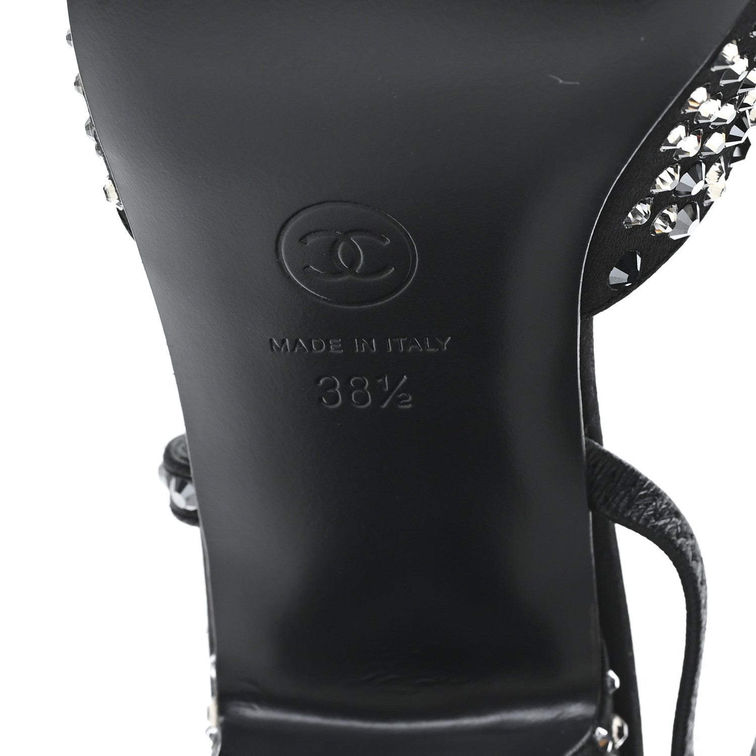 Chanel Strass Cap Toe CC Slingback Pumps 38.5 Black 7 of 10