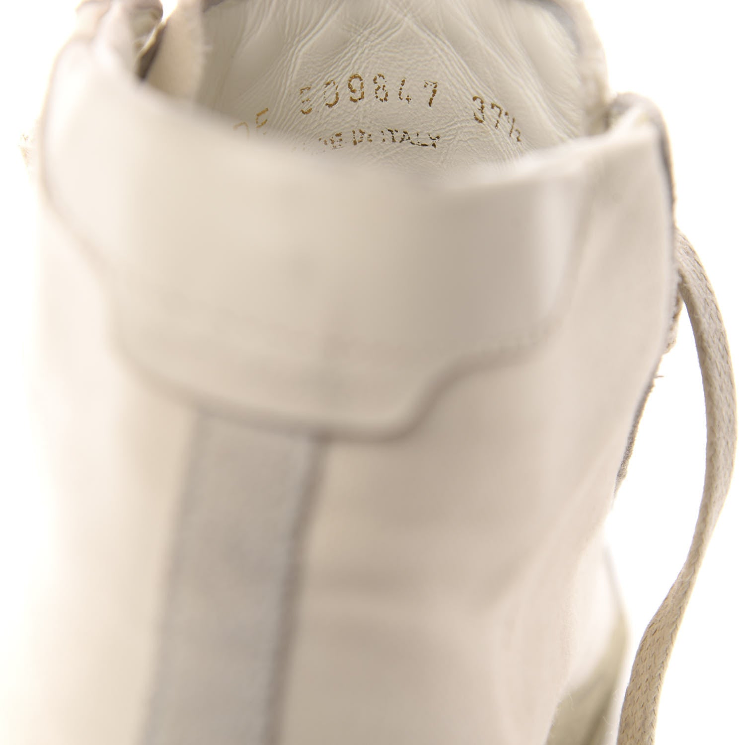 Saint Laurent Distressed Canvas Womens Classic Court High Top Sneakers 37.5 Milk Panna 9 of 11
