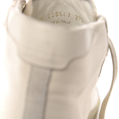 Saint Laurent Distressed Canvas Womens Classic Court High Top Sneakers 37.5 Milk Panna 9 of 11