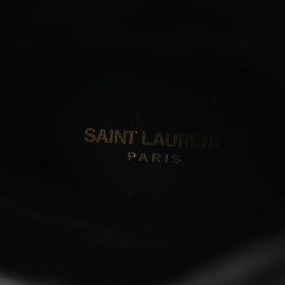 Saint Laurent Lambskin Liz 85 Wedge Booties 37.5 Black 9 of 11