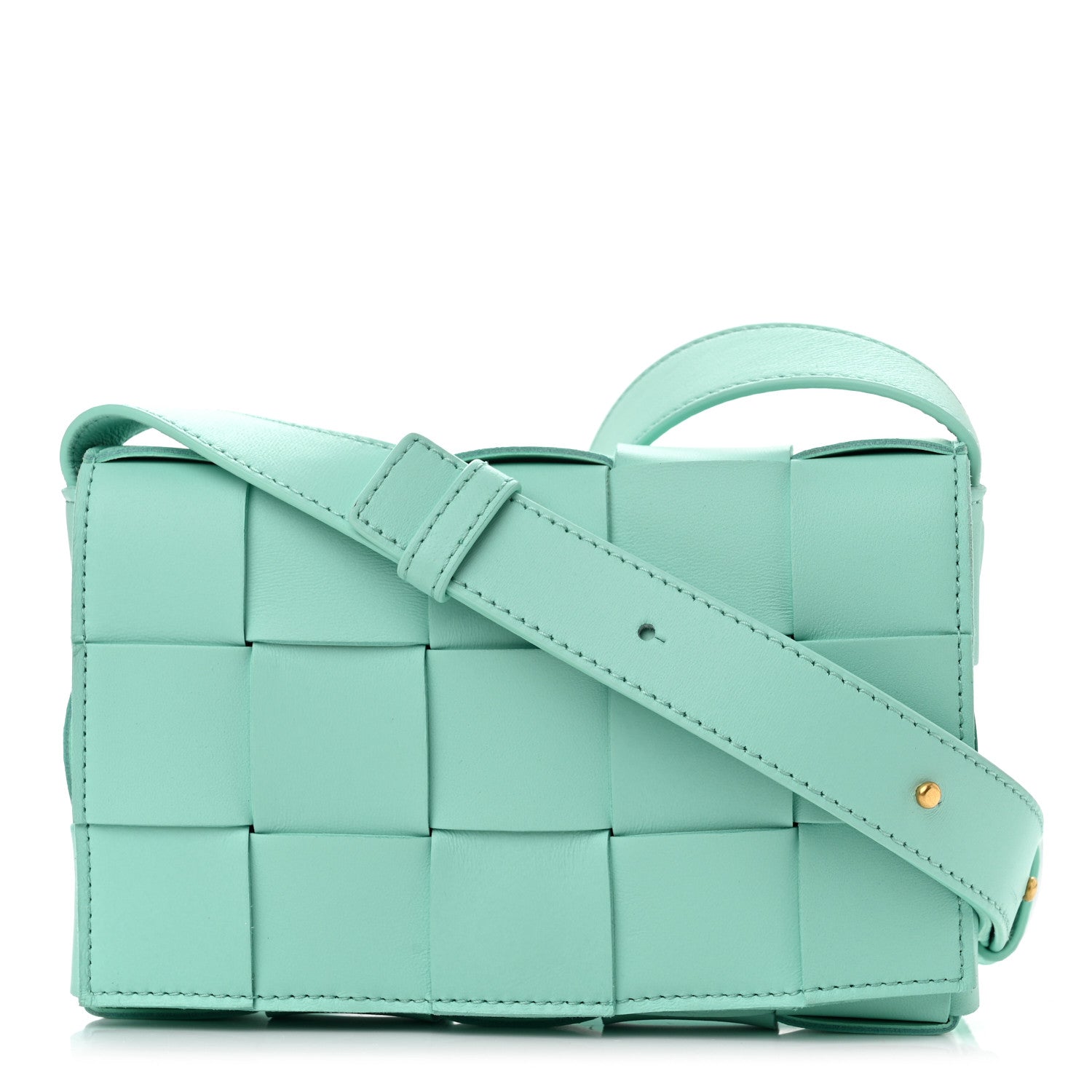 Bottega Veneta Lambskin Maxi Intrecciato Small Cassette Crossbody Bag Celadon 1 of 9