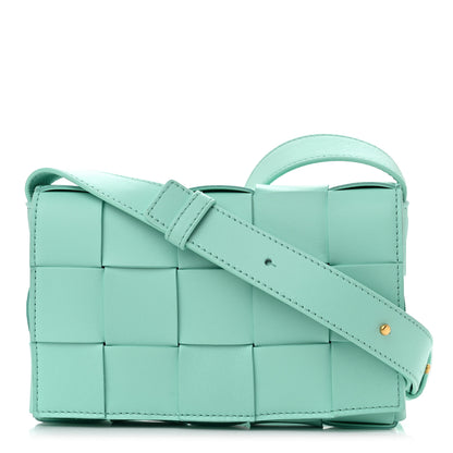 Bottega Veneta Lambskin Maxi Intrecciato Small Cassette Crossbody Bag Celadon 1 of 9