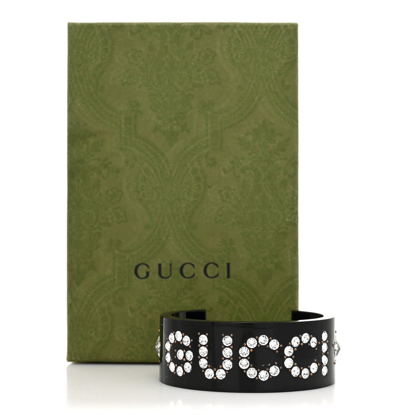 Resin Crystal Cuff Bracelet S Black