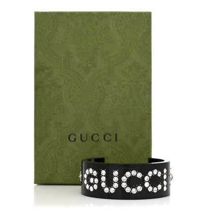 Gucci Resin Crystal Cuff Bracelet S Black 5 of 5