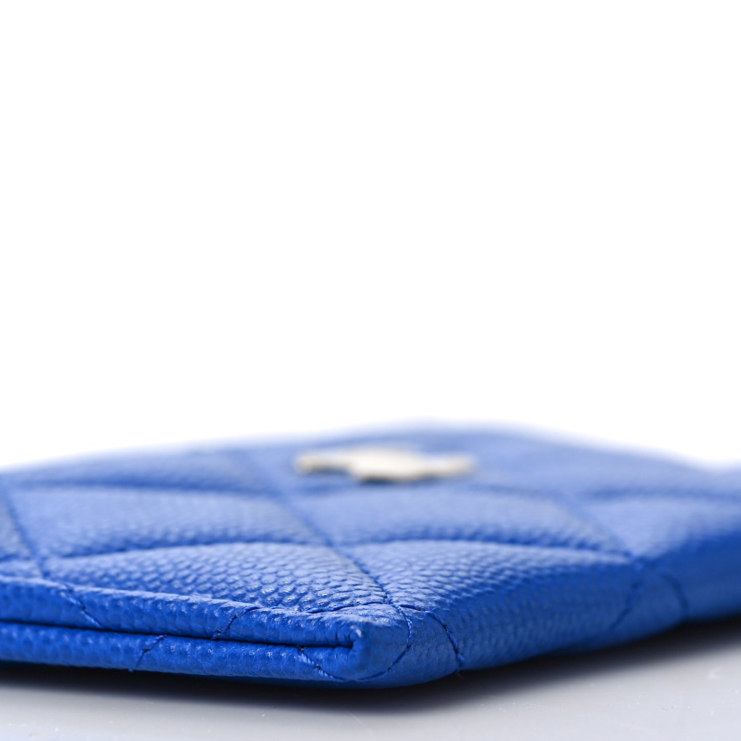 Caviar Quilted Card Holder Blue