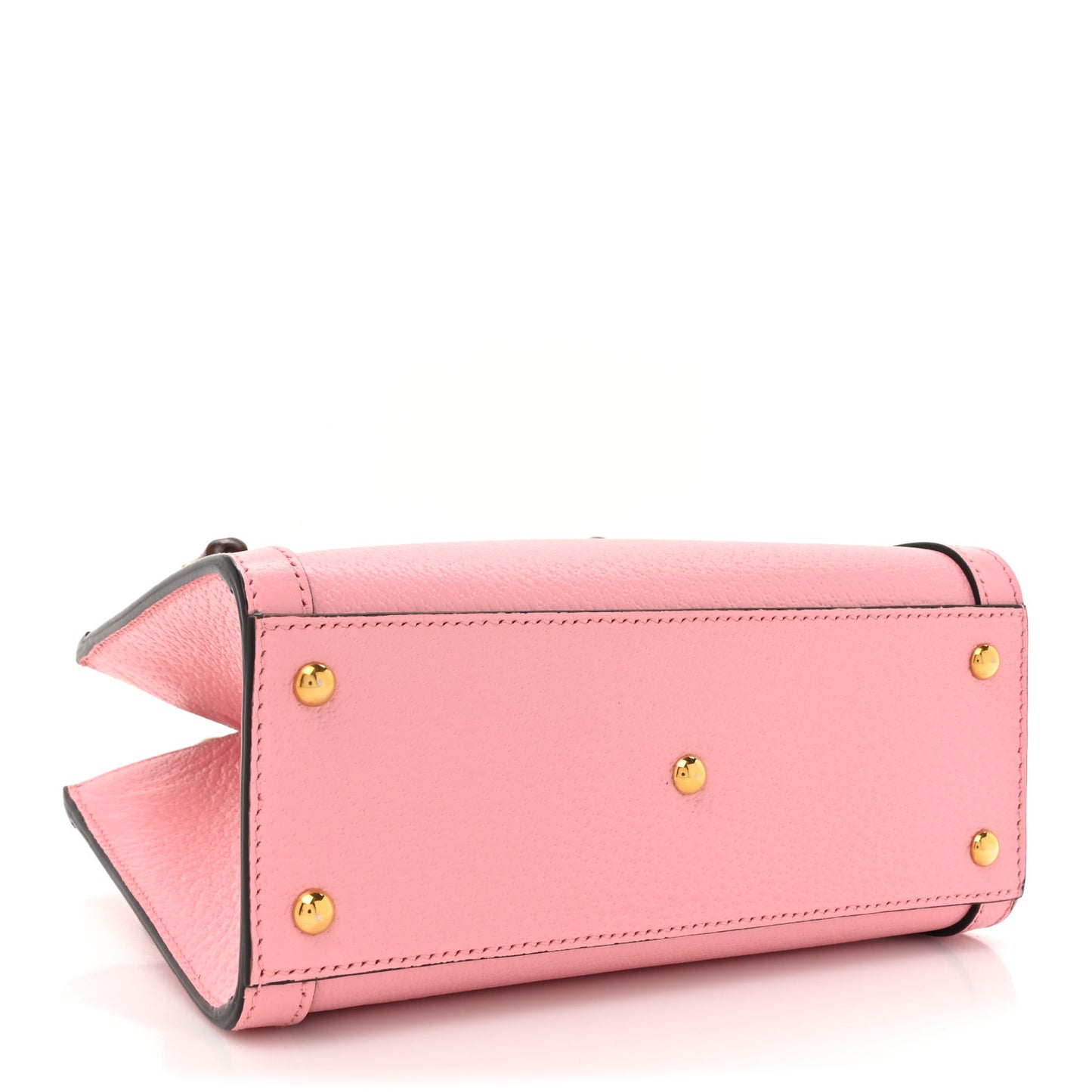 Textured Dollar Calfskin Web Mini Diana Tote Bag Wild Rose Black