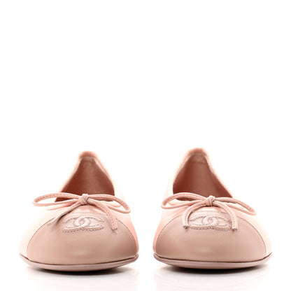Chanel Lambskin Cap Toe CC Ballerina Flats 37.5 2 of 9