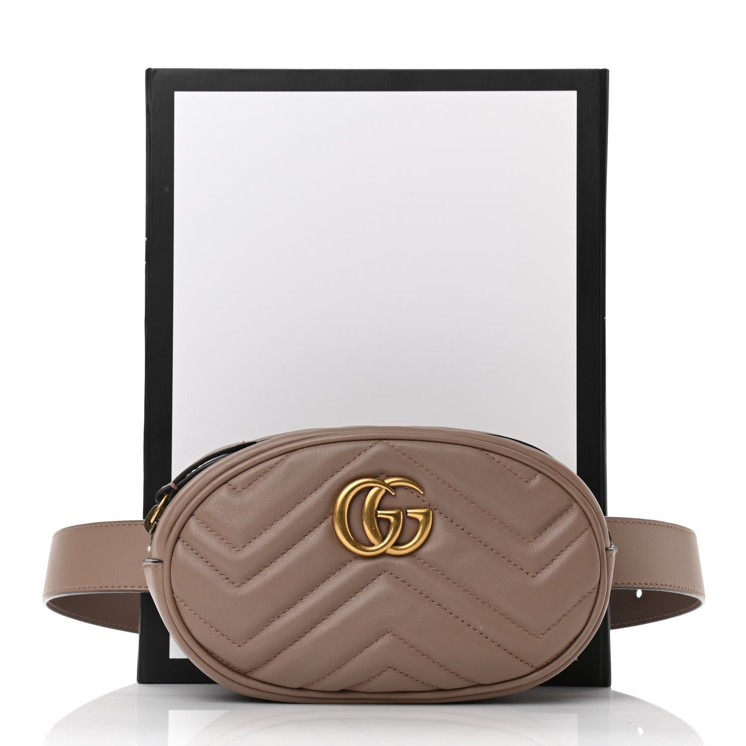 Gucci Calfskin Matelasse GG Marmont Belt Bag 75 30 Porcelain Rose 11 of 11