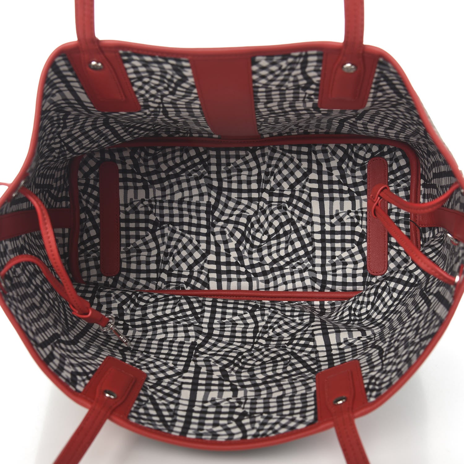 MCM Visetos Medium Liz Reversible Shopper Tote Black Red 9 of 16