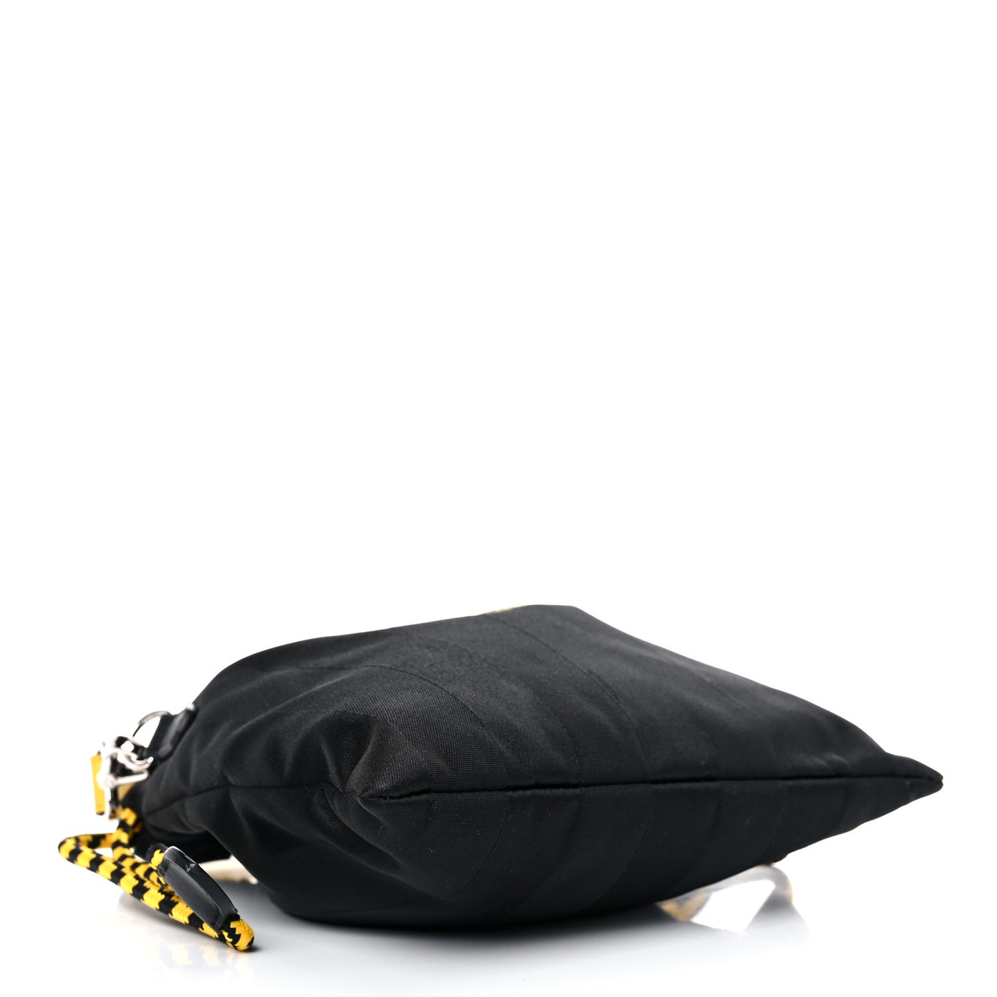 Recycled Nylon Vitello Grace Light Pequin Small Saint Fendi Roma Drawstring Pouch Black Sunflower