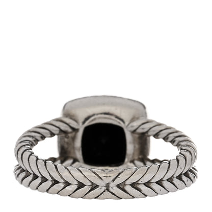 David Yurman Sterling Silver Diamond Black Onyx 7mm Petite Albion Ring 51 5.75 3 of 5