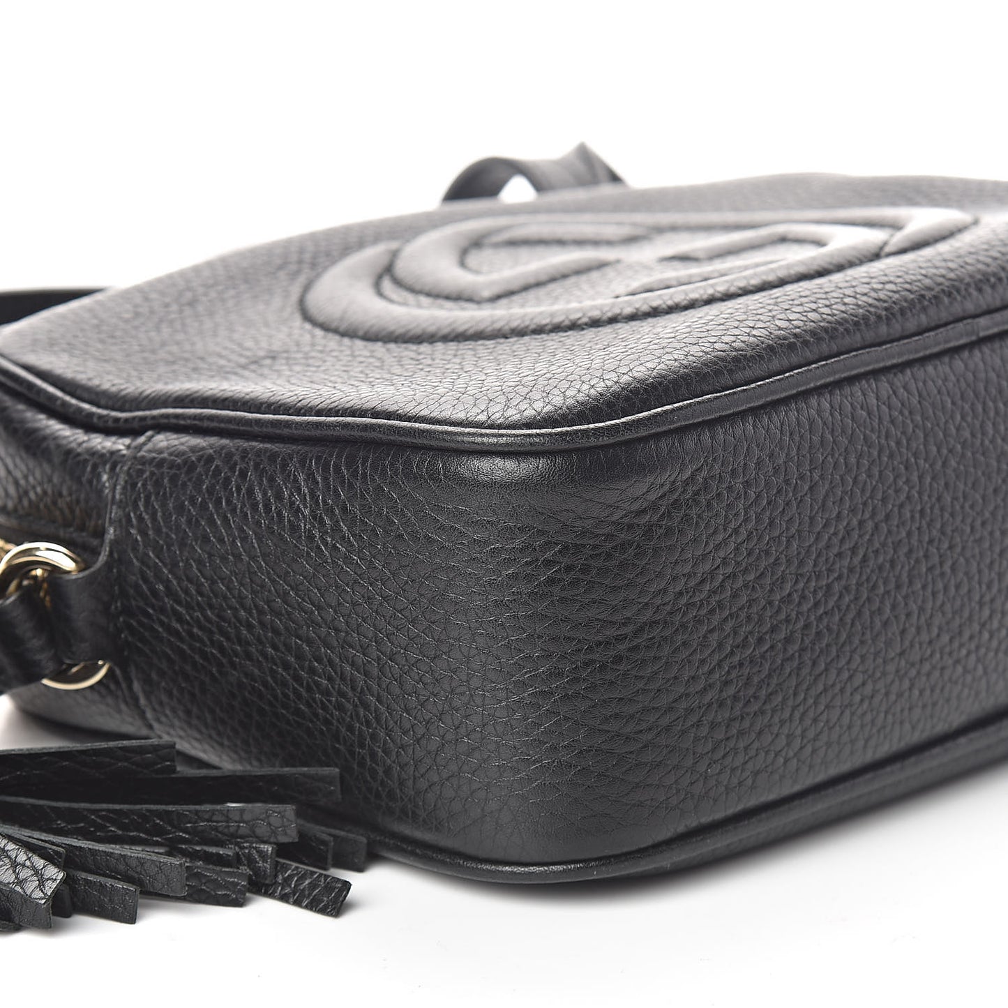 Pebbled Calfskin Small Soho Disco Bag Black