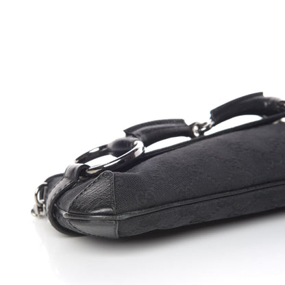 Gucci Monogram Horsebit Chain Clutch Black 8 of 9