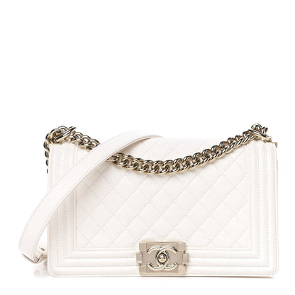 Chanel Caviar Quilted Medium Boy Flap Ivory 1 of 11