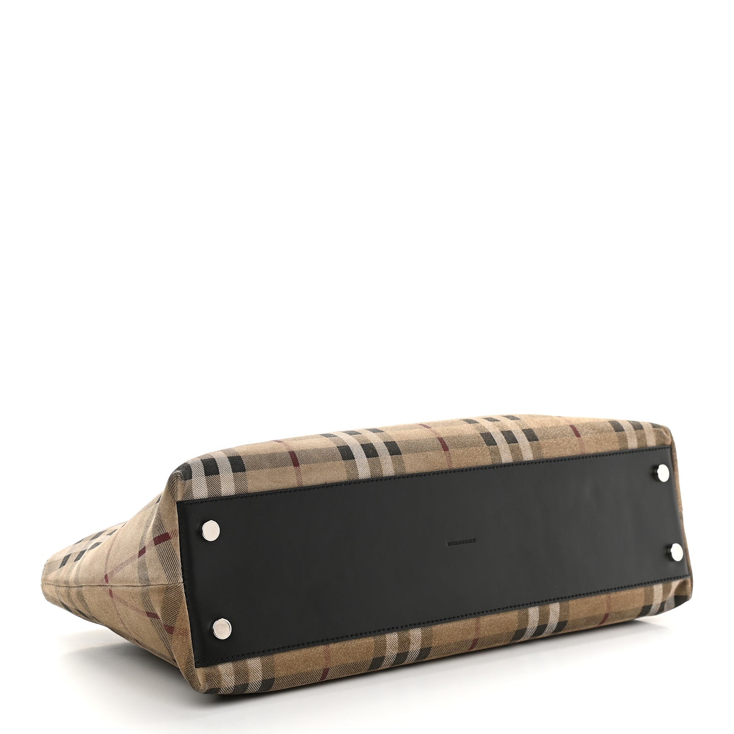 Suede House Check Tote Black
