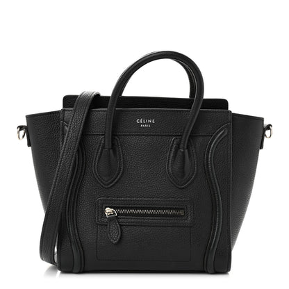Celine Drummed Calfskin Nano Luggage Black 1 of 12