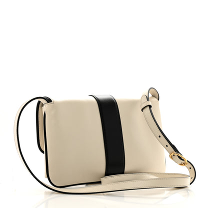 Gucci Vitello Palmellato Lux Bi-Color Small Arli Flap Shoulder Bag Mystic White Black 3 of 14