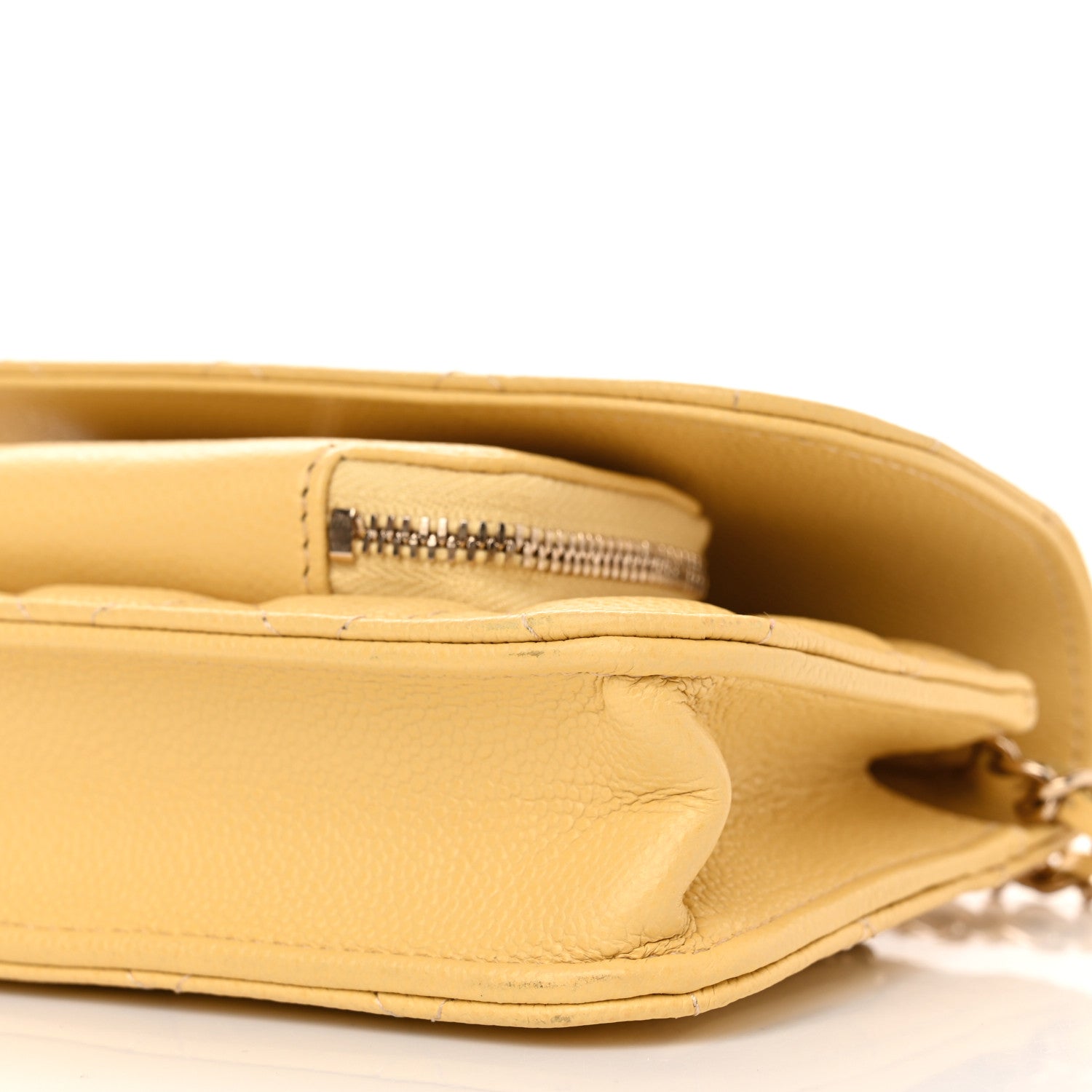 Chanel Caviar Quilted Business Affinity Clutch With Chain Flap Yellow 12 of 13
