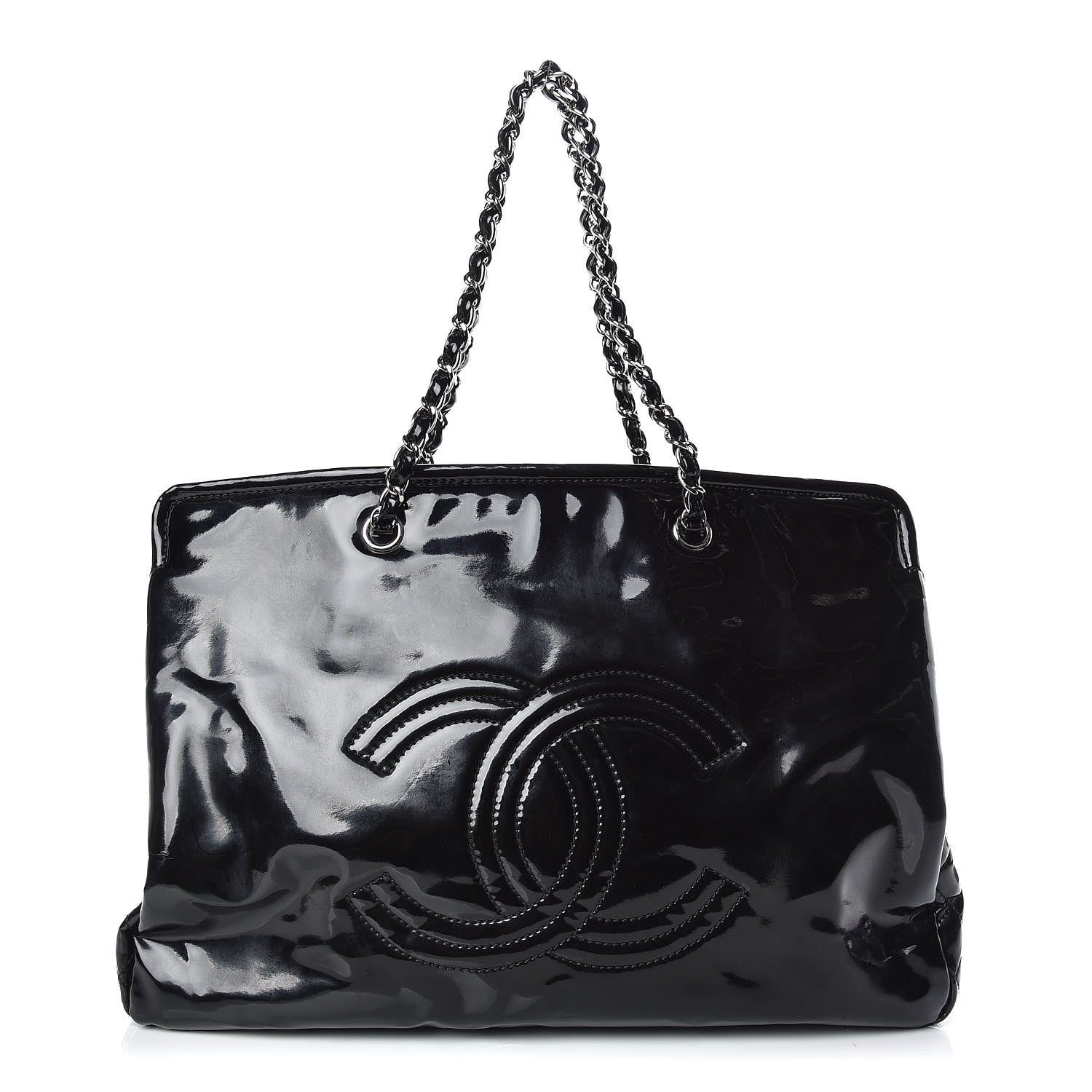 Chanel Vinyl Large Lipstick Tote Black 1 of 13