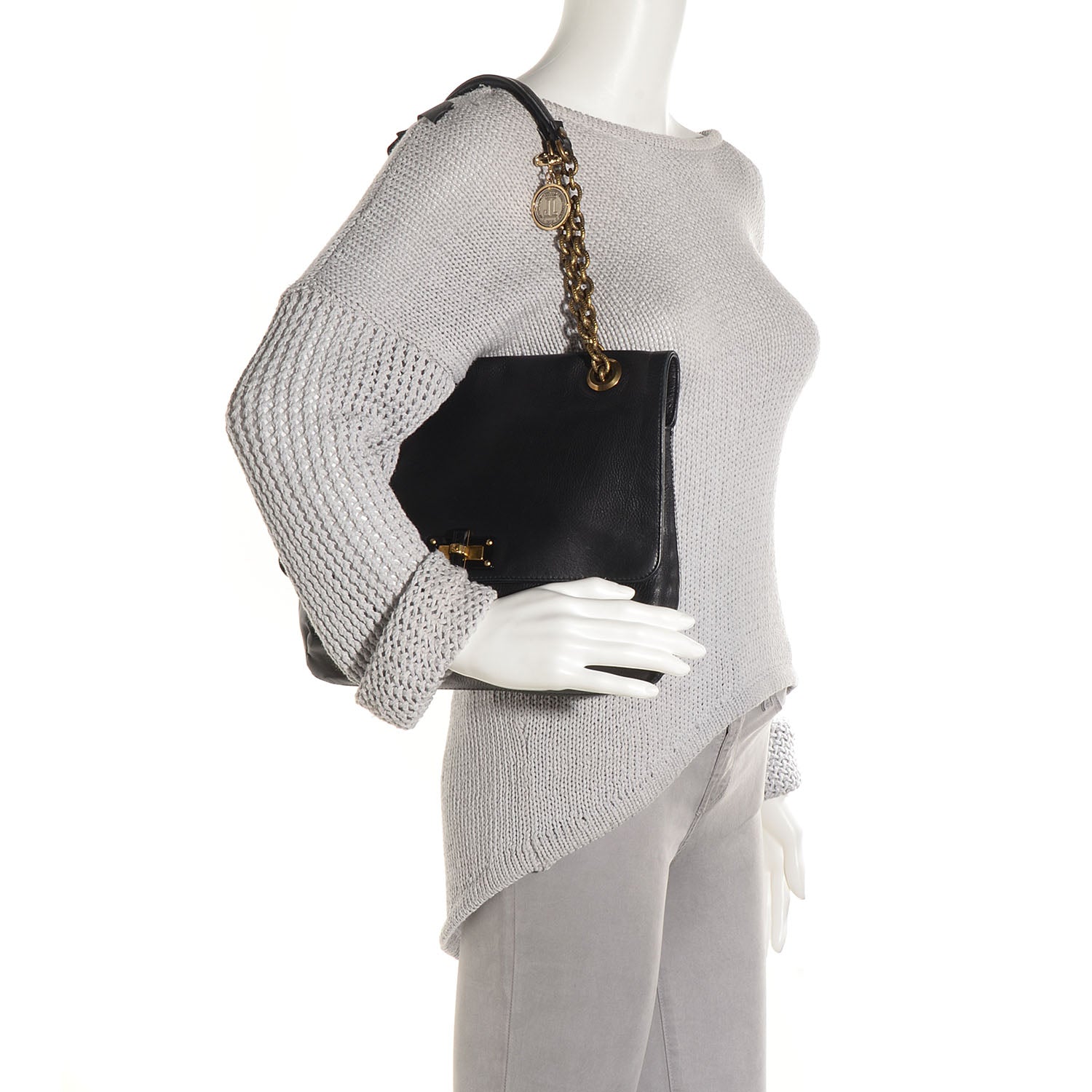 Lanvin Leather Medium Happy Shoulder Bag Black 2 of 8