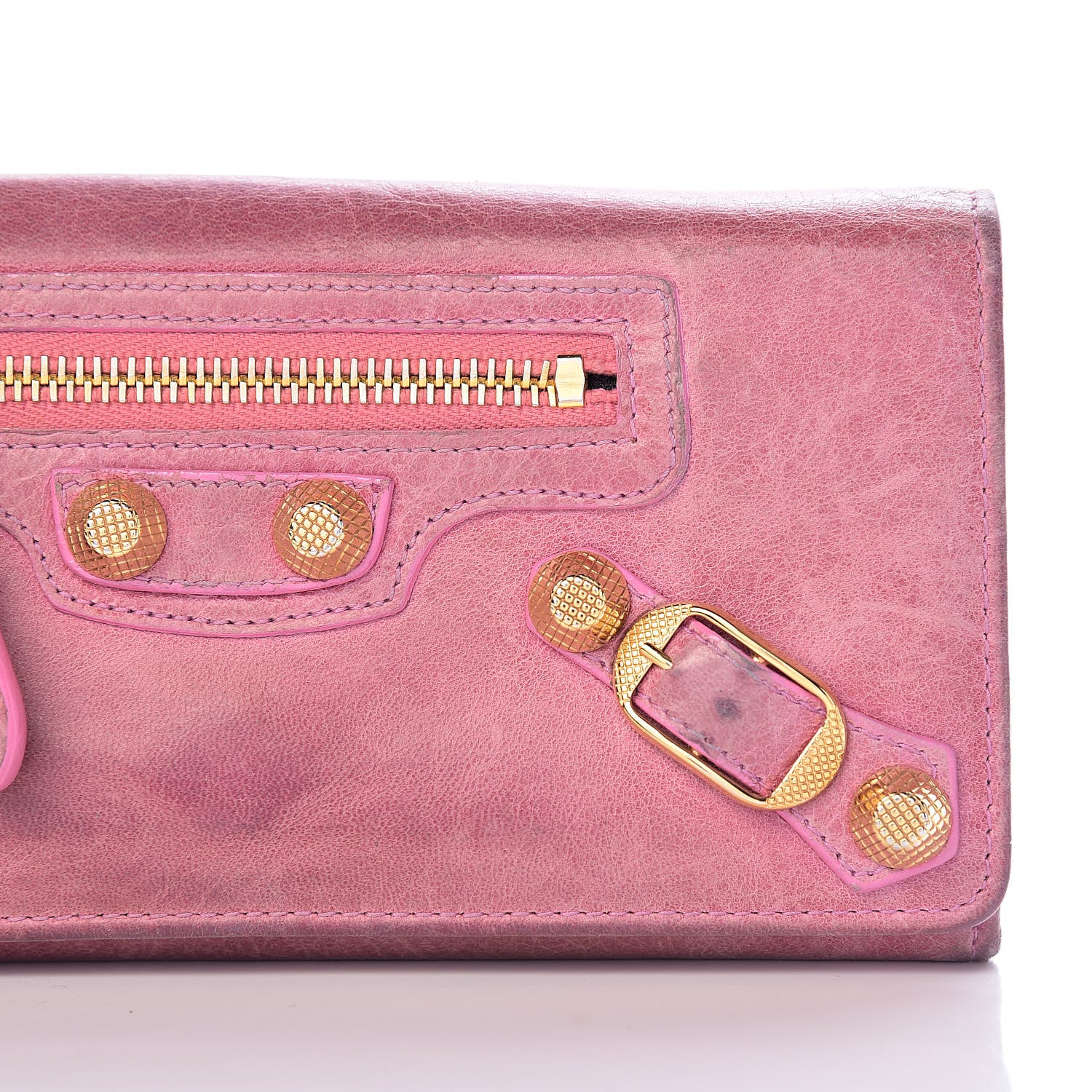 Balenciaga Agneau Giant 12 Gold Hardware Money Wallet Pink 18 of 18