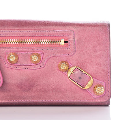 Balenciaga Agneau Giant 12 Gold Hardware Money Wallet Pink 18 of 18