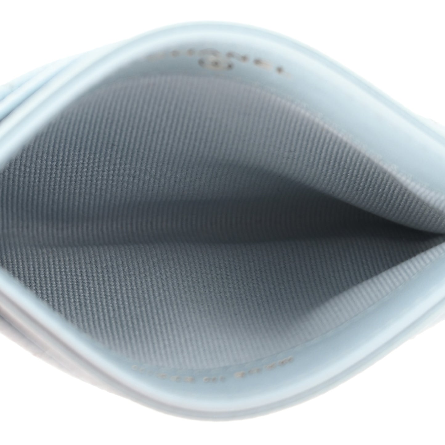 Caviar Quilted Card Holder Light Blue