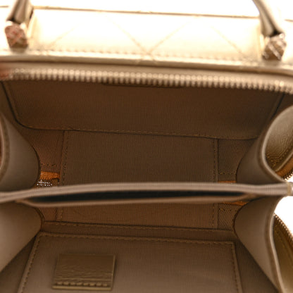 Chanel Metallic Lambskin Quilted Small Top Handle Vanity Case Gold 6 of 11