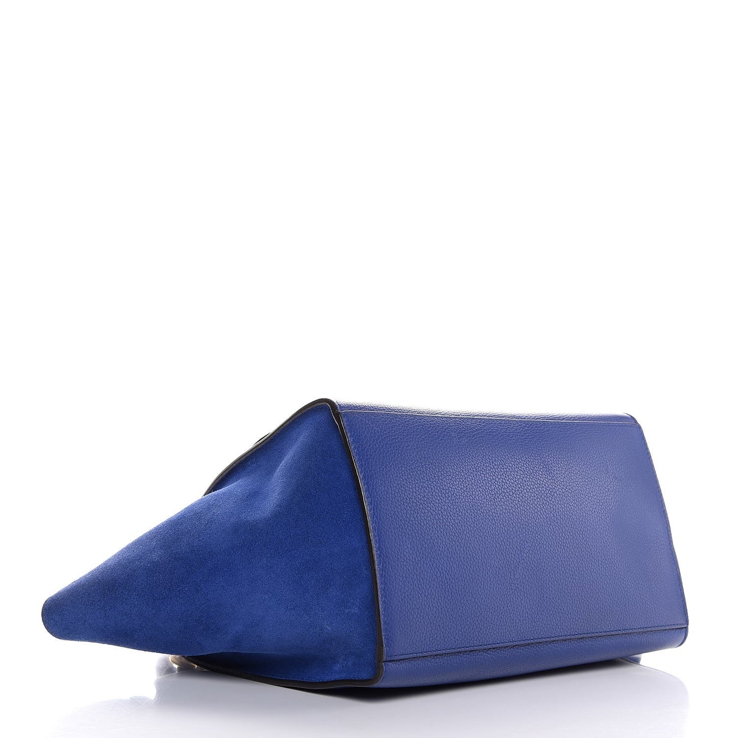 Drummed Calfskin Suede Medium Trapeze Indigo