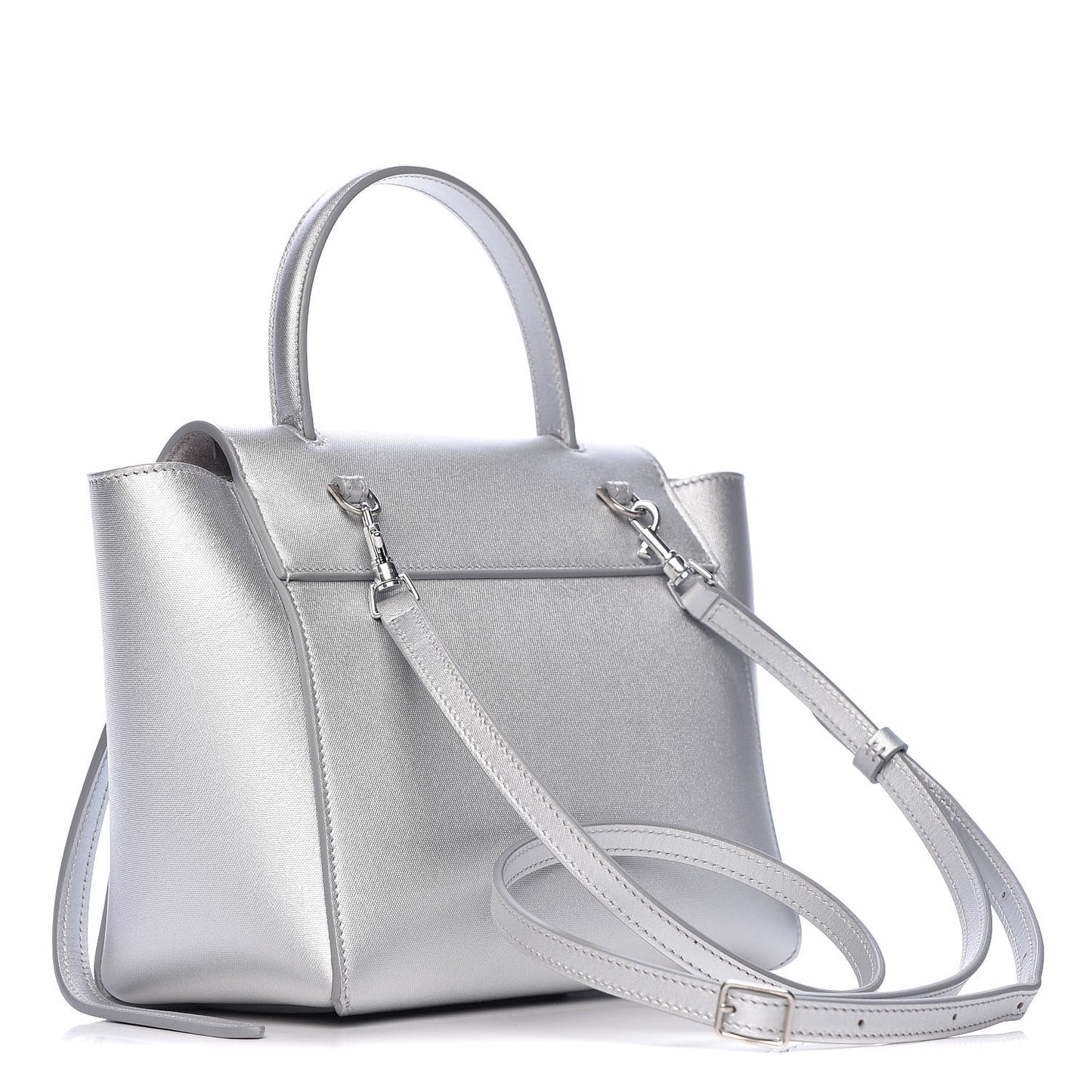 Laminated Calfskin Nano Belt Bag Silver