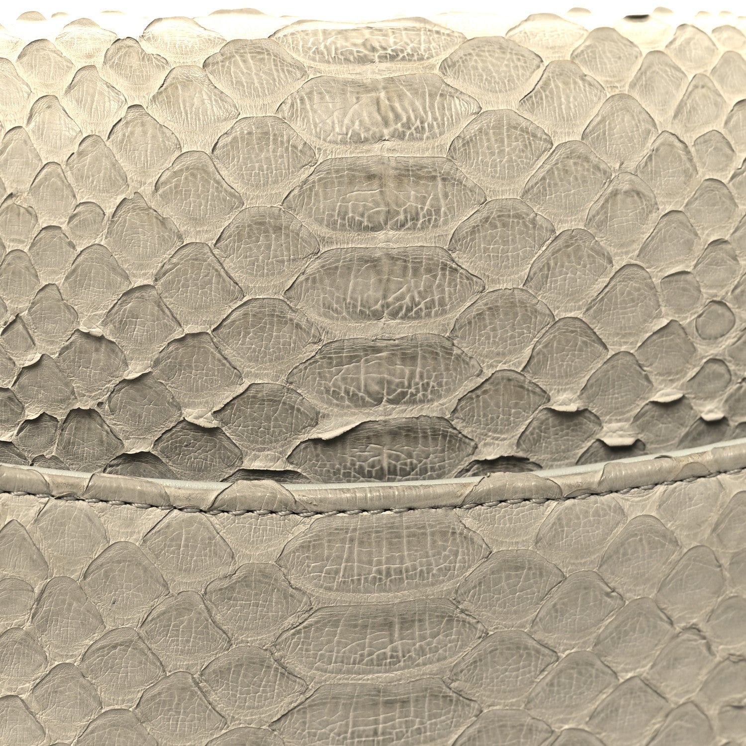 Chanel Snakeskin Clutch With Chain Flap Light Grey 12 of 13