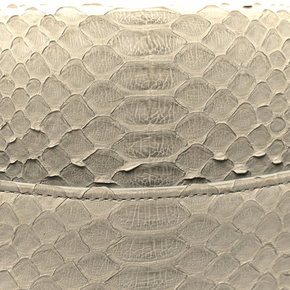 Chanel Snakeskin Clutch With Chain Flap Light Grey 12 of 13