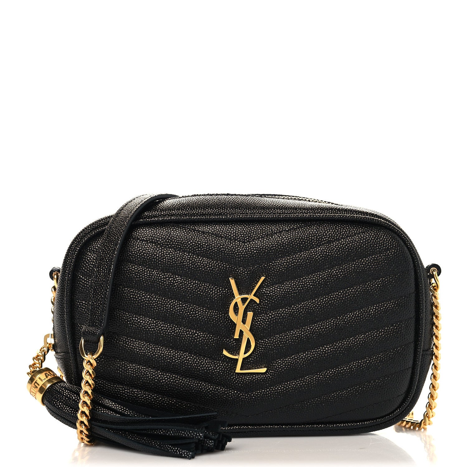 Saint Laurent Grain De Poudre Matelasse Monogram Mini Lou Camera Bag Black 1 of 11