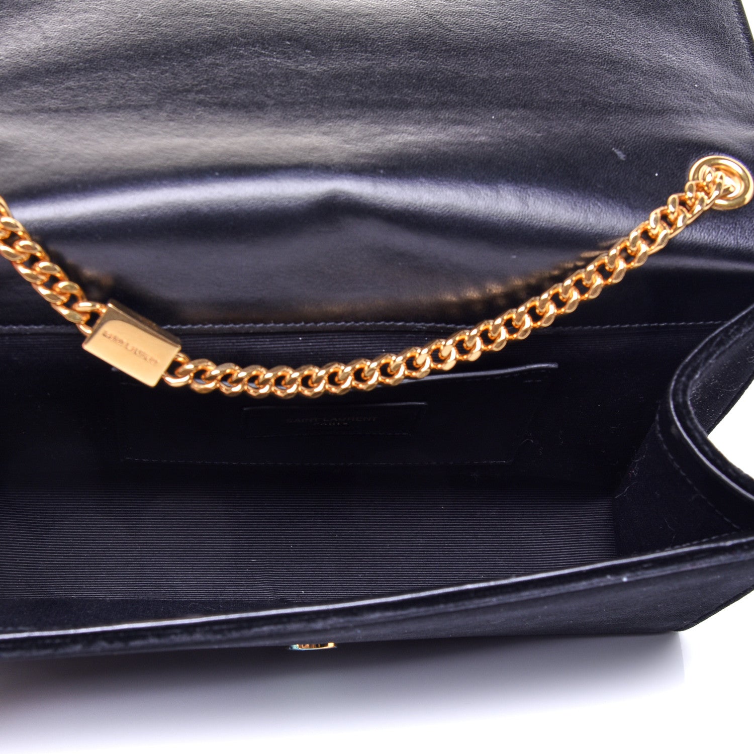 Saint Laurent Velvet Medium Monogram Kate Tassel Shoulder Bag Black 5 of 11