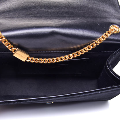 Saint Laurent Velvet Medium Monogram Kate Tassel Shoulder Bag Black 5 of 11