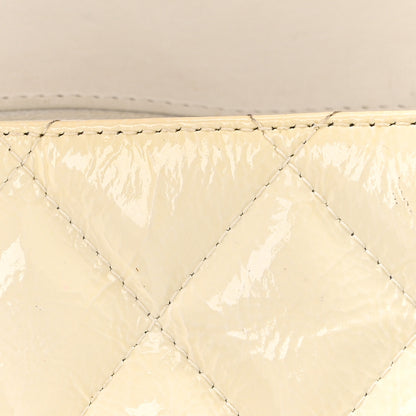 Chanel Distressed Patent Jumbo Single Flap White 11 of 14