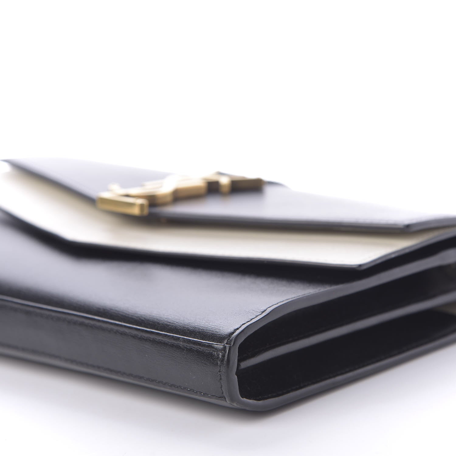 Saint Laurent Smooth Calfskin Monogram Sulpice Chain Wallet Black Crema Soft 10 of 11